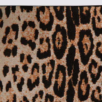 Roberto Cavalli Animal Print High Waist Fitted Skirt In Brown