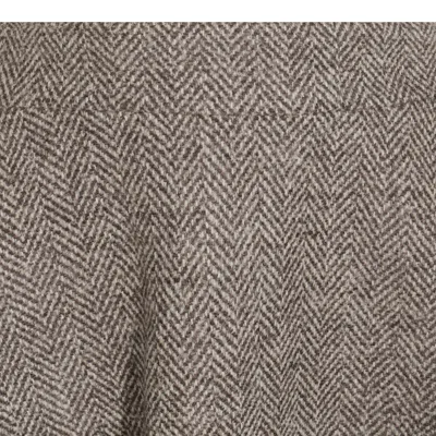 Brunello Cucinelli Carded Wool Herringbone Mini Circle Skirt In Brown