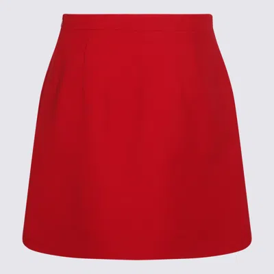 Valentino Garavani Red Silk Skirt In Red
