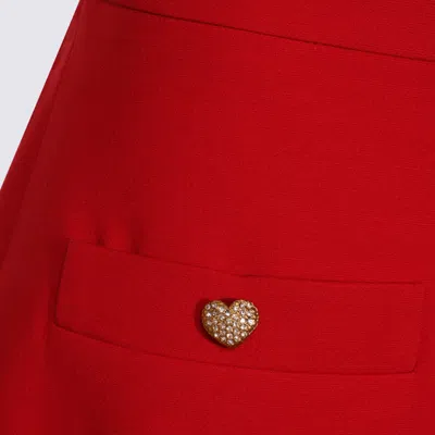 Valentino Garavani Red Silk Skirt In Red