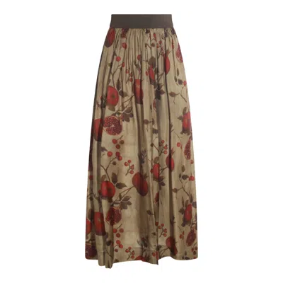Uma Wang Pomegranate-print Elastic-waist Trousers In Brown