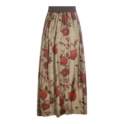 Uma Wang Pomegranate-print Elastic-waist Trousers In Brown