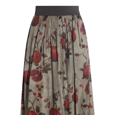 Uma Wang Pomegranate-print Elastic-waist Trousers In Brown
