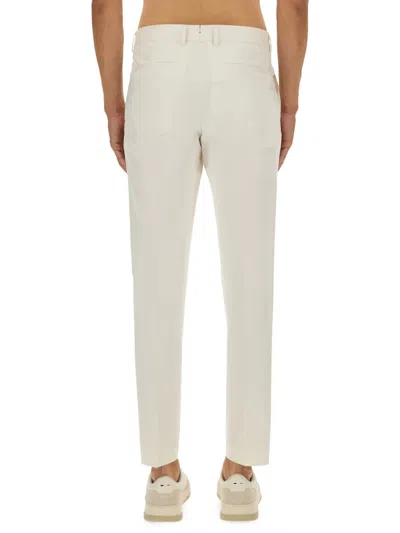 Hugo Boss Tailored Trousers With Pockets And Belt Loops In Neutral