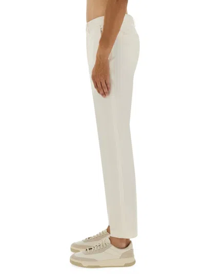 Hugo Boss Tailored Trousers With Pockets And Belt Loops In Neutral