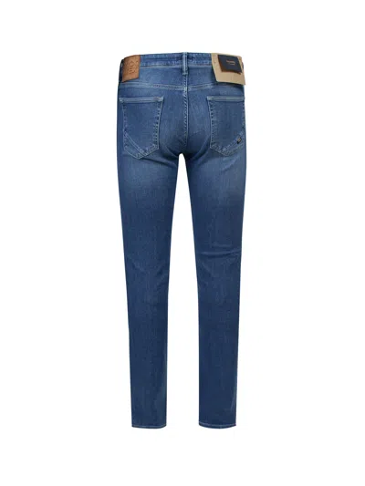 Incotex Slim Fit Stretch Cotton Jeans In Blue