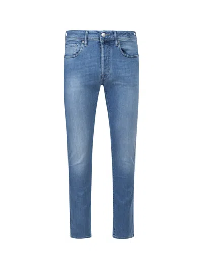 Incotex Slim Fit Stretch Cotton Jeans In Blue