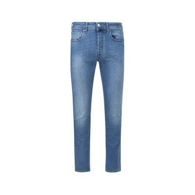 Incotex Slim Fit Stretch Cotton Jeans In Blue