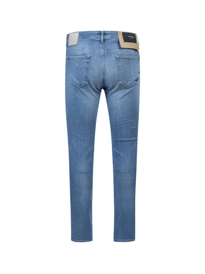 Incotex Slim Fit Stretch Cotton Jeans In Blue