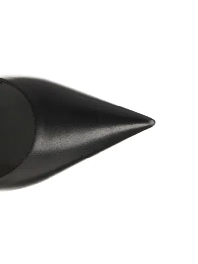 Dolce & Gabbana Pointed Toe Slingbacks With Delicate Ankle Strap In Black