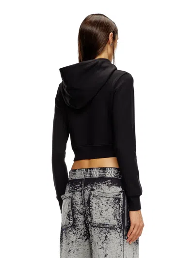 Diesel F-slimmy-hd Cropped Sweatshirt In Black