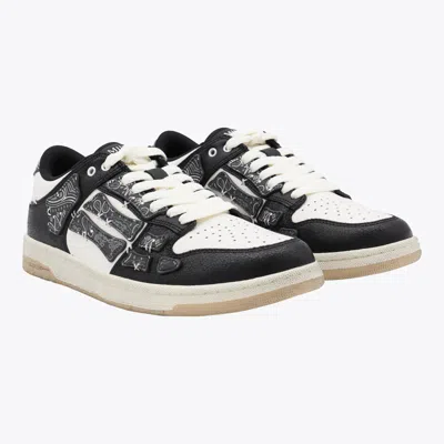 Amiri Pacific Bones Bandana-print Leather Sneakers In Black