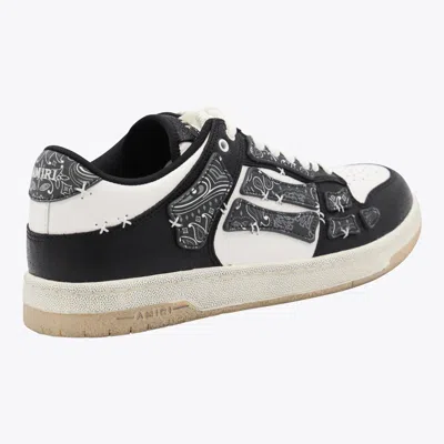 Amiri Pacific Bones Bandana-print Leather Sneakers In Black