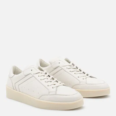 Canali White Leather Sneakers In Neutral