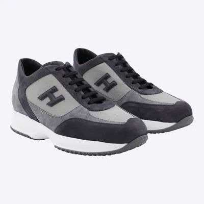 Hogan Low Top Sneakers With Suede And Mesh Panels In Multi