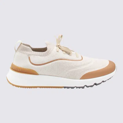Brunello Cucinelli Canvas Sneakers With Contrasting Toe Cap