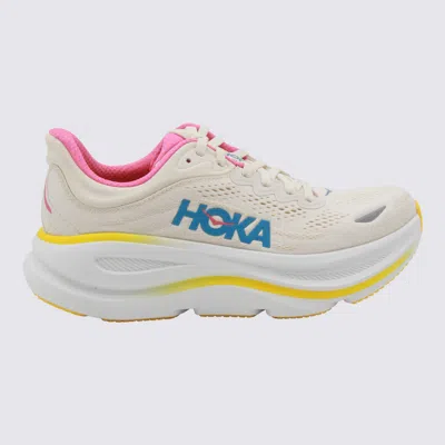 Hoka Bondi 9 Rubber-trimmed Mesh Sneakers In White