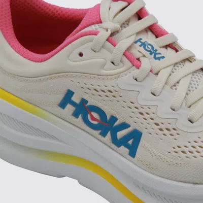 Hoka Bondi 9 Rubber-trimmed Mesh Sneakers In White