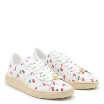 Valentino Royco Sneaker White With Cherryfic Pattern In White
