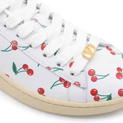 Valentino Royco Sneaker White With Cherryfic Pattern In White