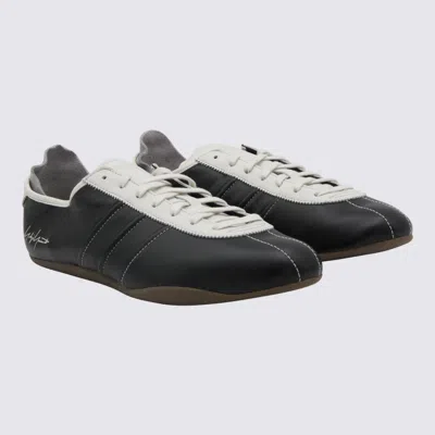 Y-3 Debossed Leather Tokyo Sneakers With Lace-up Closure In Black