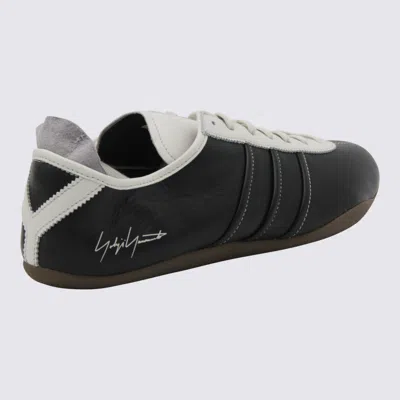 Y-3 Debossed Leather Tokyo Sneakers With Lace-up Closure In Black