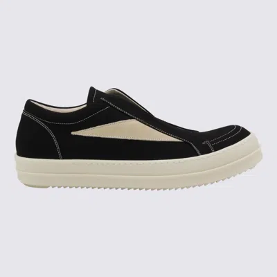 Rick Owens Drkshdw Low Top Sneakers Contrast Stitching In Black