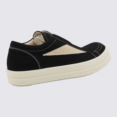 Rick Owens Drkshdw Low Top Sneakers Contrast Stitching In Black