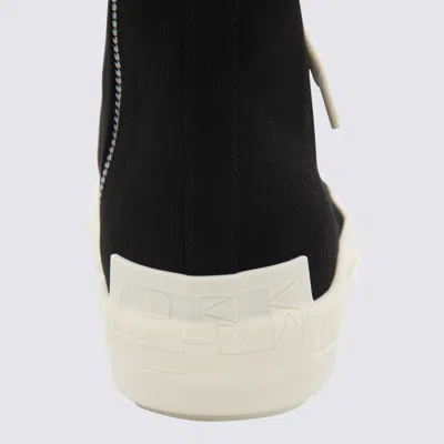 Rick Owens Drkshdw High-top Round Toe Rubber Sole Sneakers In Black