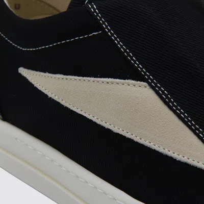 Rick Owens Drkshdw Low Top Sneakers Contrast Stitching In Black