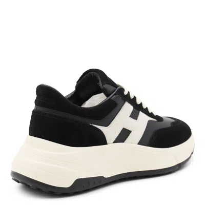 Hogan Suede And Nappa Leather Sneakers With Contrast Panel In Black