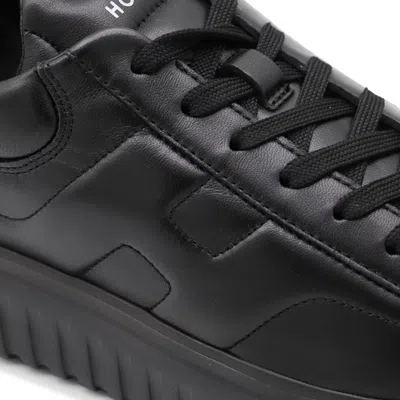 Hogan Leather H-stripes Tread Sneakers In Black