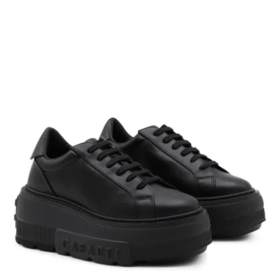 Casadei Low Top Platform Sneakers In Black