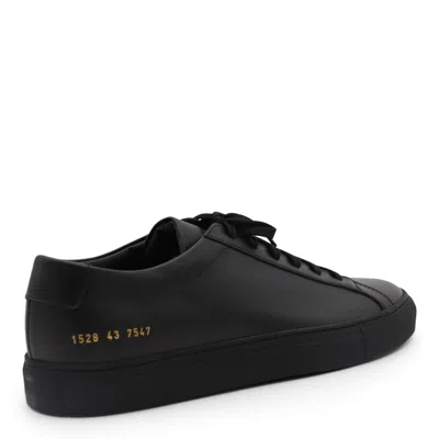 Common Projects Bball Low Bumpy Leather Sneakers In Black