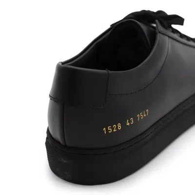 Common Projects Bball Low Bumpy Leather Sneakers In Black