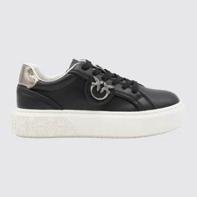 Pinko Vitello And Polyurethane Sneakers In Black