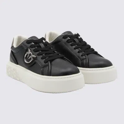 Pinko Vitello And Polyurethane Sneakers In Black