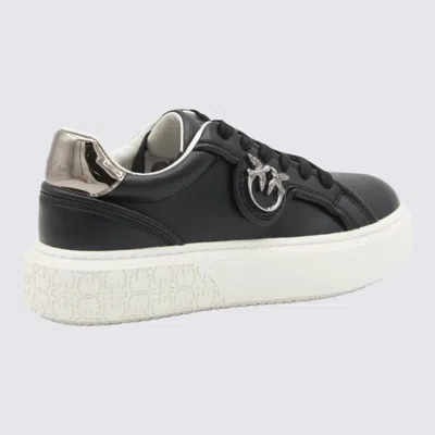 Pinko Vitello And Polyurethane Sneakers In Black