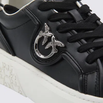 Pinko Vitello And Polyurethane Sneakers In Black