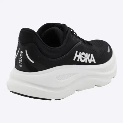 Hoka Black And White Bondi 9 Sneaker Women In Black