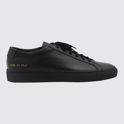 Common Projects Bball Low Bumpy Leather Sneakers In Black