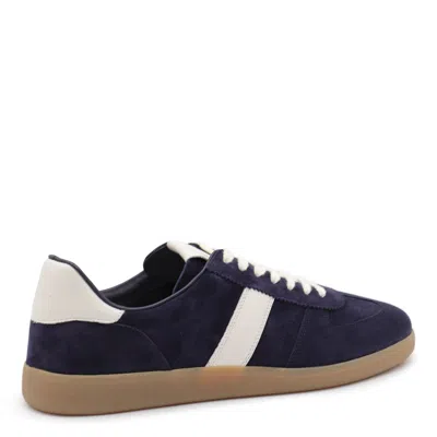 Tom Ford Navy Leather Sneakers