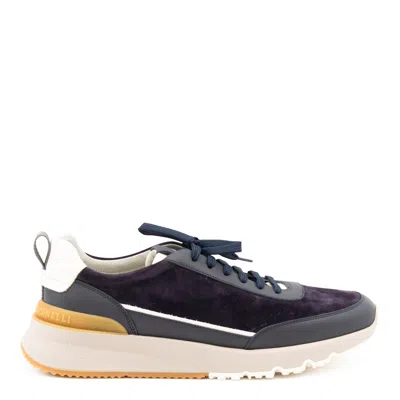 Brunello Cucinelli Suede And Smooth Material Flat Shoes With Contrasting Sole