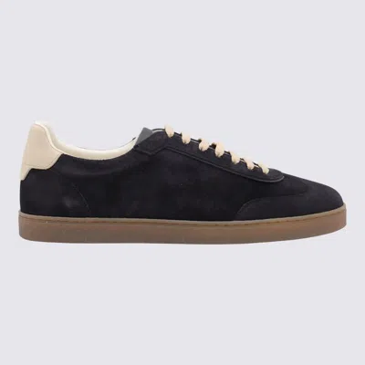 Brunello Cucinelli Navy Leather Sneakers