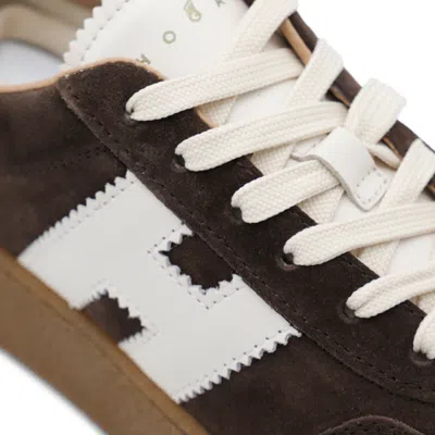 Hogan Chocolate Brown Suede Platform Sneakers With Lace-up Closure And H Logo Detail In Brown