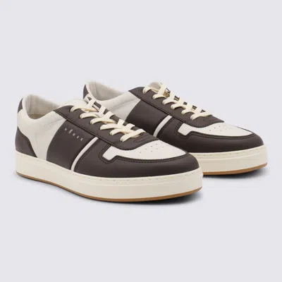 Hogan Round Toe Low Top Sneakers In Brown