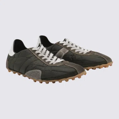Maison Margiela Quilted-texture Sneakers With Rugged Sole And Suede Overlays