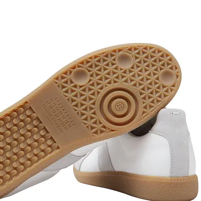 Maison Margiela Low-top Leather Sneakers With Contrasting Details In White