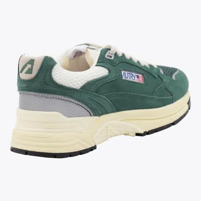 Autry Hyperway Low Malachite And Silver Mesh And Suede Sneakers In Green