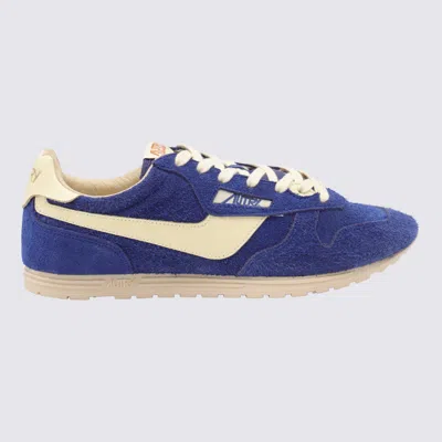 Autry Suede And Leather High Top Sneakers In Blue